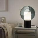 designer marble desk lamp with modern glass shade