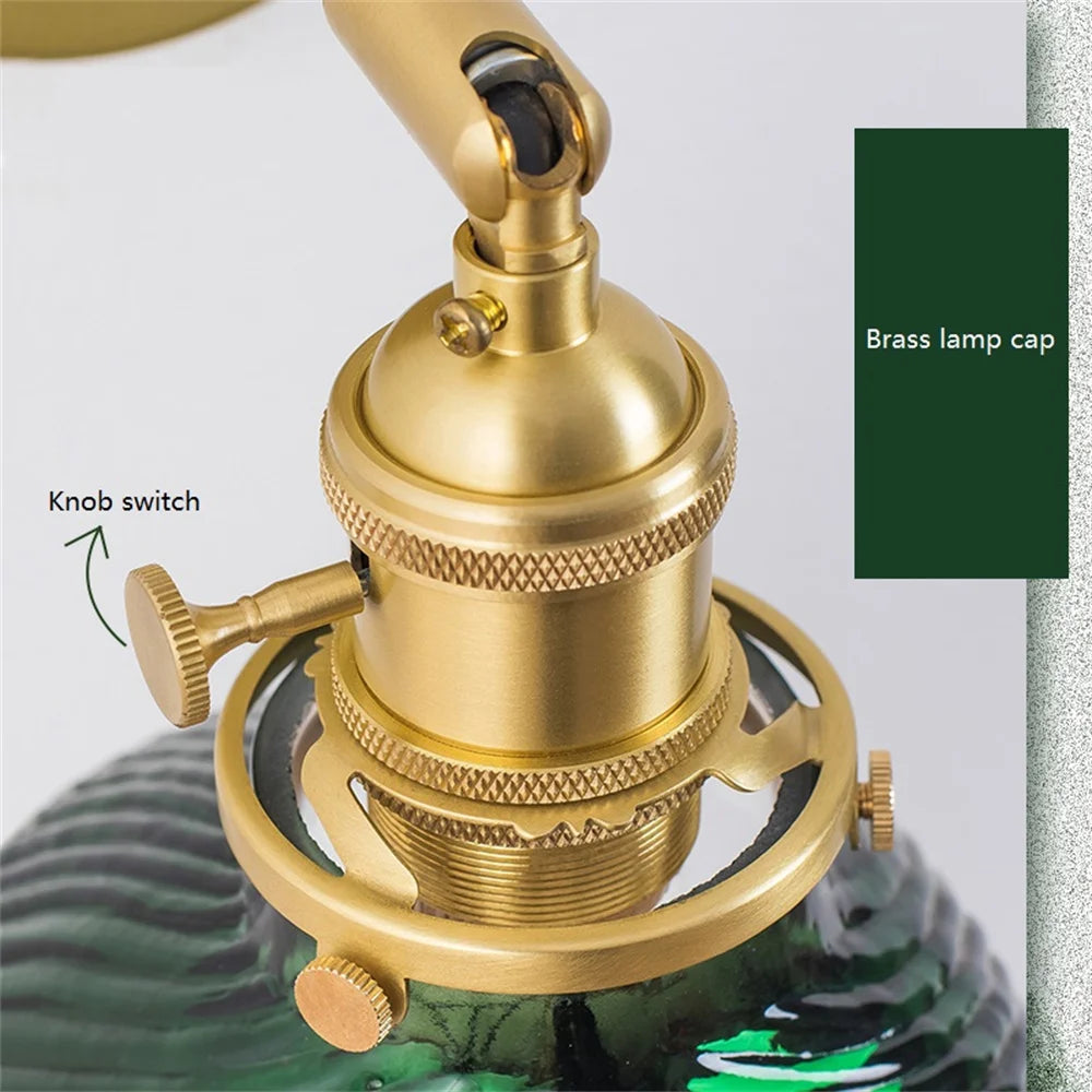Nordic brass and glass wall light for decorative interiors - vue 4 sur 8