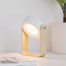 Creative foldable LED table lamp with wooden handle, portable lantern and USB charging