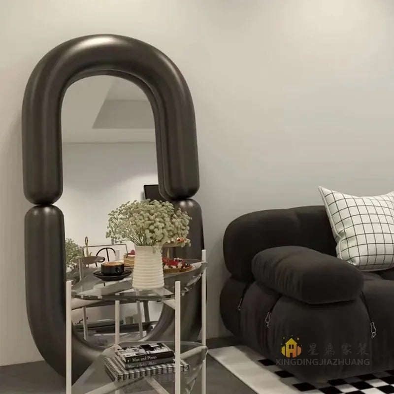 Oval decorative wall mirror nordic style for bedroom - vue 6 sur 15