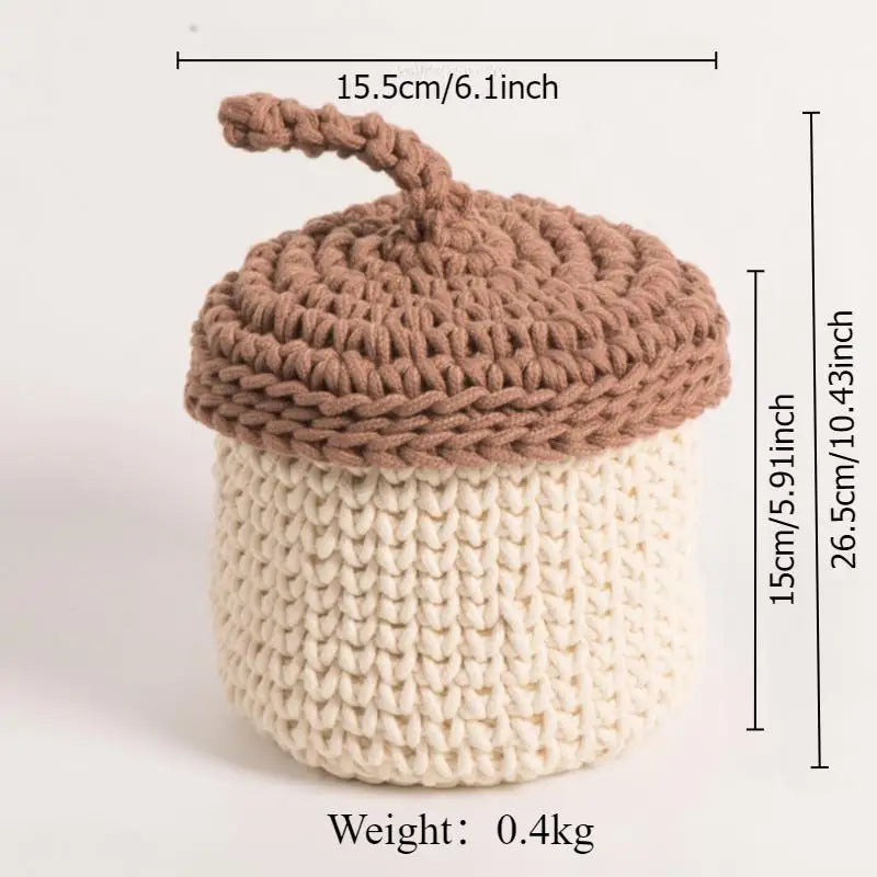 cotton rope storage basket for plants and decorations - vue 9 sur 9