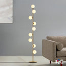 White glass globe floor lamp with 9 heads