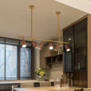 Modern walnut wood LED chandelier for home decoration