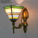 Turkish flower wall light with decorative baroque glass lampshade