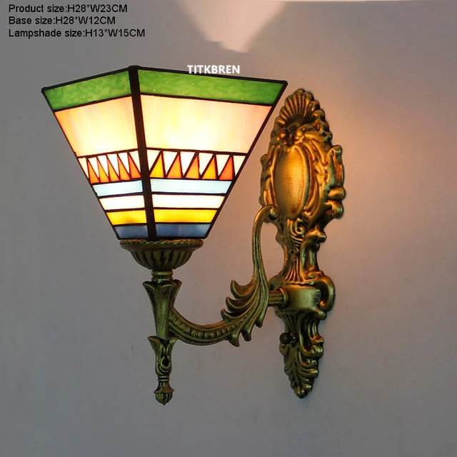 Turkish flower wall light with decorative baroque glass lampshade - vue 13 sur 17
