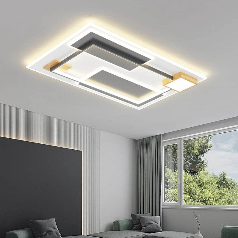Minimalist rectangular LED ceiling light new collection 2022 - vue 4 sur 11