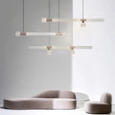 Adjustable nordic clear glass light tube pendant