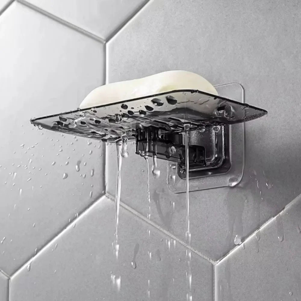 double layer self adhesive wall mounted soap dish for bathroom