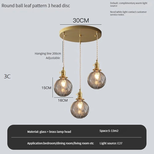 Vintage Edison chandelier with crystal glass shade for bar or loft - vue 13 sur 22