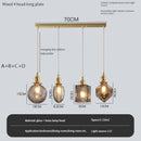 Vintage pendant light with switch and crystal glass shade