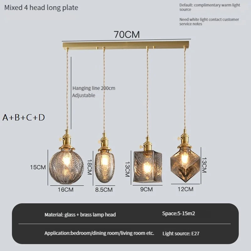 Vintage pendant light with switch and crystal glass shade - vue 16 sur 22