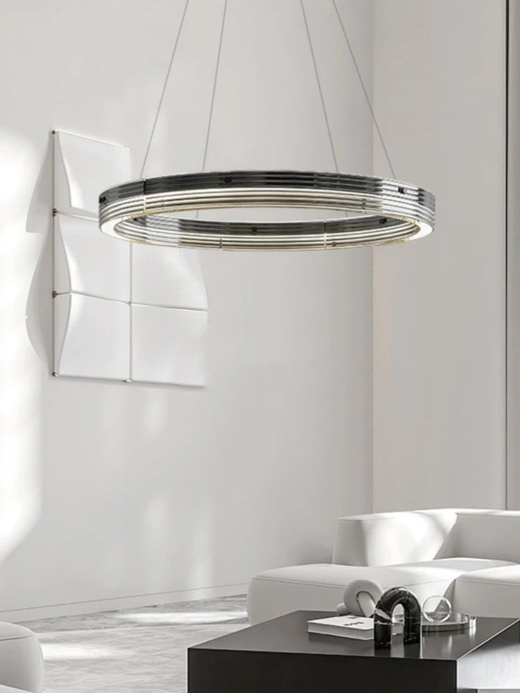 Modern minimalist circular glass pendant light