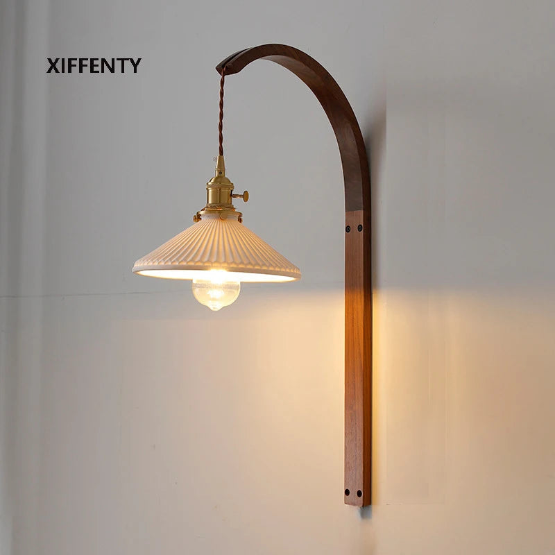 Wooden LED wall light for interior decoration