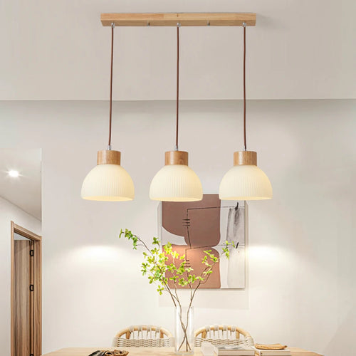 Modern pendant light with glass shade for kitchen island - vue 2 sur 11