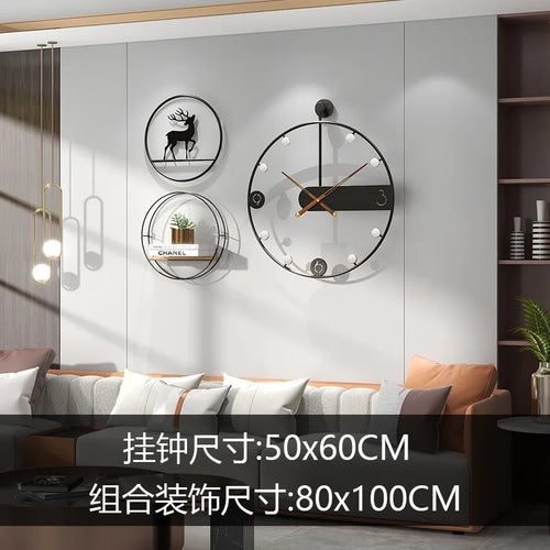 Modern Simple Iron Wall Clock, Home Decoration, Living Room, Creative, Fashion - vue 5 sur 11