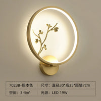 Traditional Chinese copper LED wall light for indoor decoration