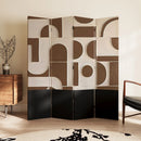 Folding and moving screen partitions into modern and minimalist living rooms, covering bedrooms