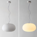 Suspension design LED en verre blanc laiteux Caligari