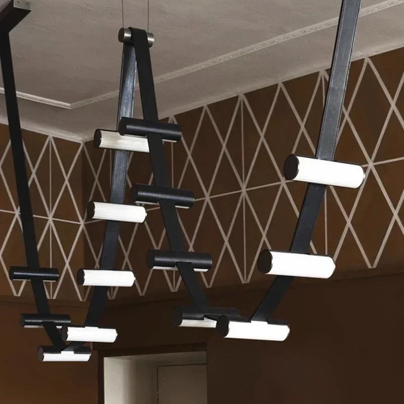 Postmodern creative leather chandelier for modern artistic decor - vue 5 sur 14