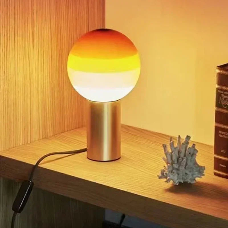 Nordic glass LED desk lamp for hotel and restaurant