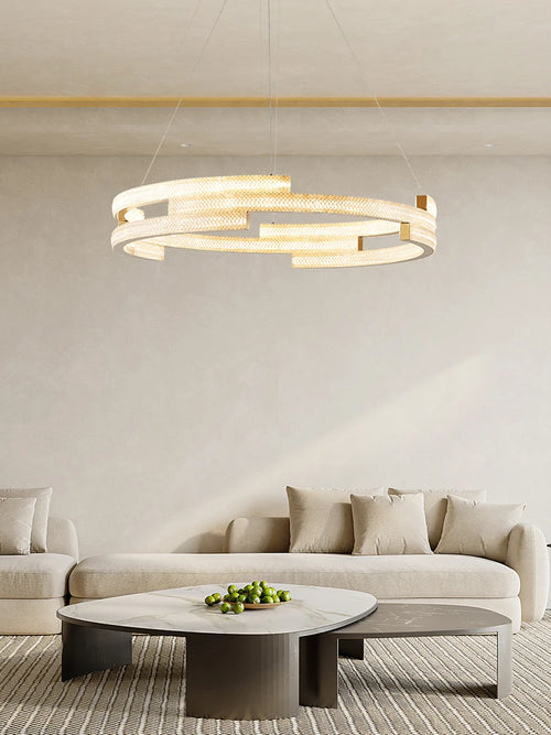 Elegant circular designer pendant light for modern interiors - vue 4 sur 12