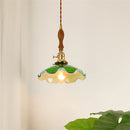 Vintage copper and glass pendant light for loft