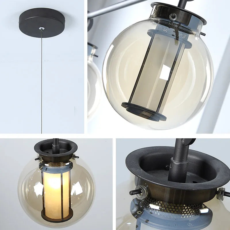 Minimalist glass pendant light for bar and restaurant - vue 5 sur 9