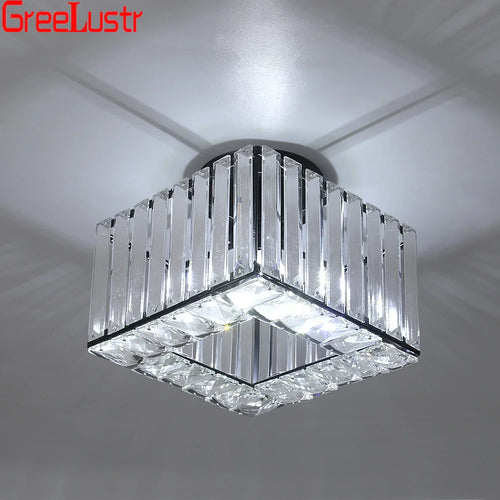 Modern crystal ceiling light with LED - vue 6 sur 12