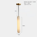 Modern chandelier in natural marble and minimalist copper for decor