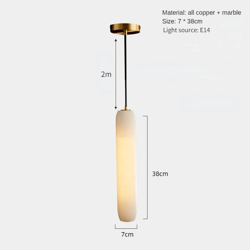 Modern chandelier in natural marble and minimalist copper for decor - vue 9 sur 8