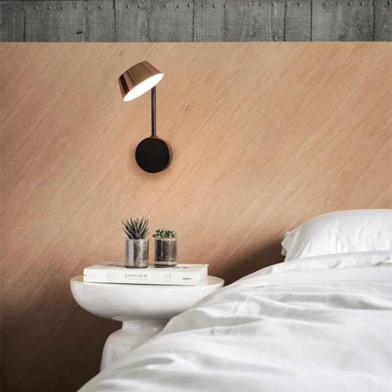 Modern rotating aluminium wall light with switch for indoor lighting - vue 6 sur 10
