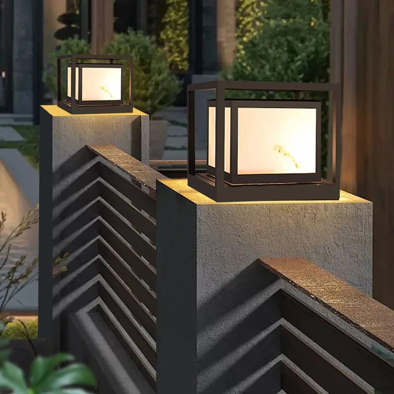 Waterproof solar marble garden lamp for outdoor use