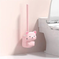 Toilet brush for squat toilet cleaning with no dead angles