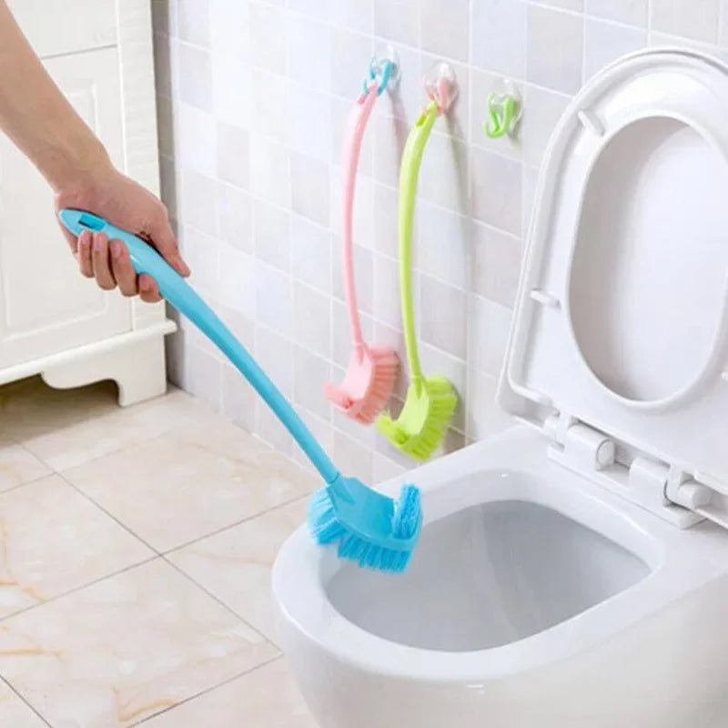 long handled plastic cleaning brush for difficult corners - vue 4 sur 8
