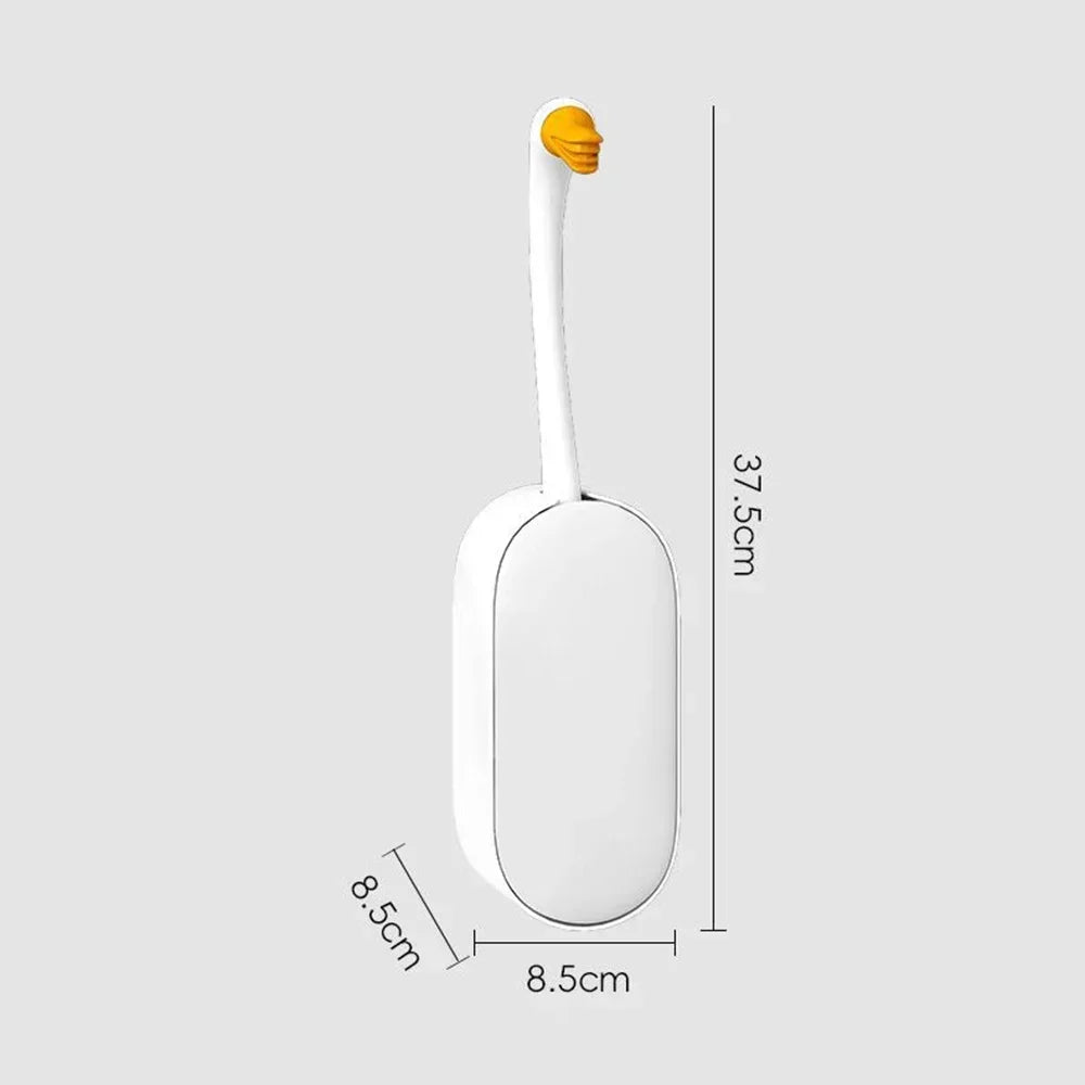 Goose Shape Toilet Brush - Wall-Mounted Corner Cleaner, Refillable Detergent, Funny Silicone TPR Brush, Bathroom Decor Accessory - vue 6 sur 7