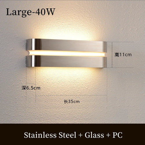 Modern waterproof stainless steel outdoor LED wall light - vue 10 sur 9