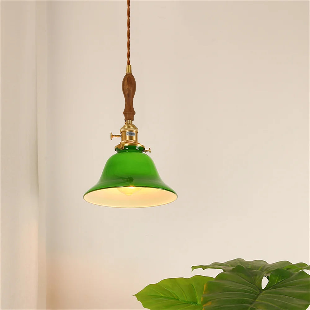 Industrial vintage copper and glass pendant light ideal for lofts - vue 9 sur 12