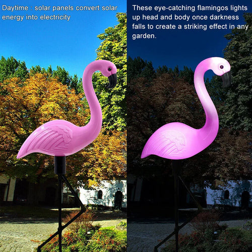 Decorative solar flamingo lights for outdoor and garden - vue 8 sur 8