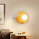 Simple solid wood LED wall light decorative magic bean study lamp