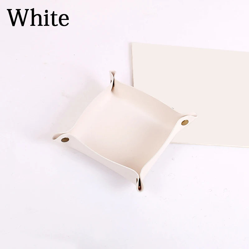 Nordic leather storage tray versatile desk organiser