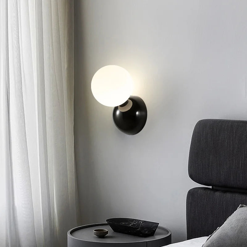 Modern milk bean designer wall lamp for bedrooms, hallway and hotel - vue 4 sur 11