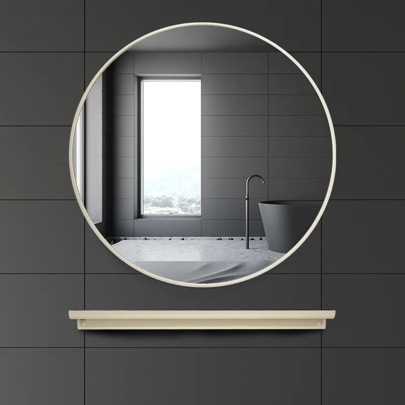 Modern minimalist circular metal wall mirror