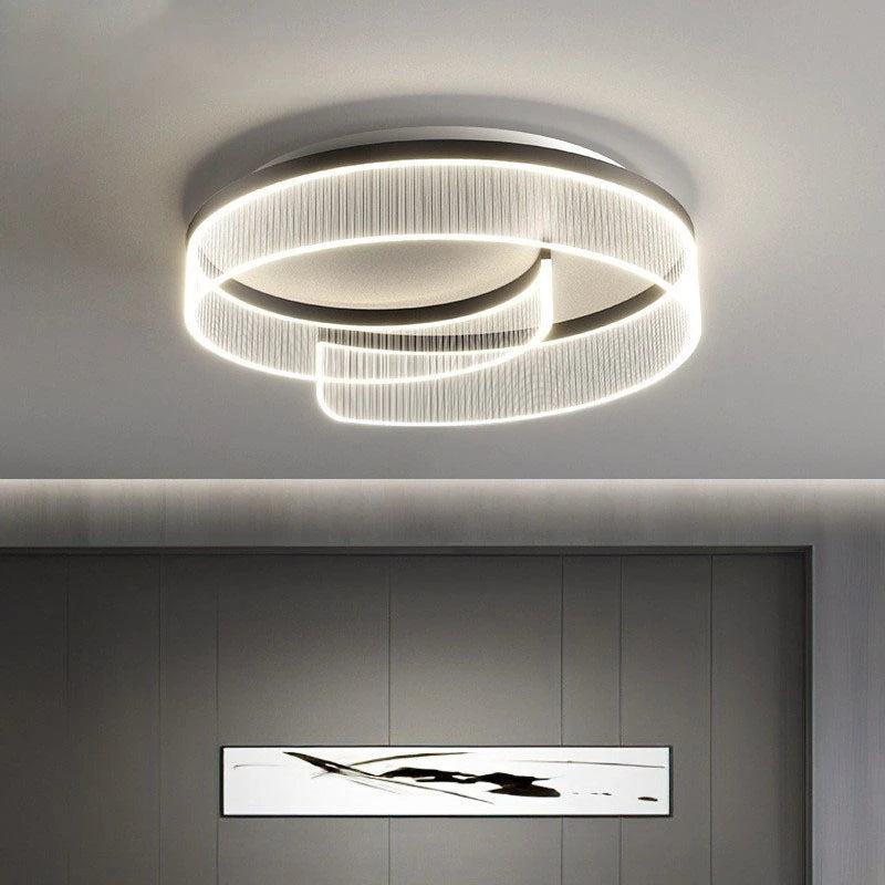 Modern LED ceiling light with decorative round clear acrylic shade
