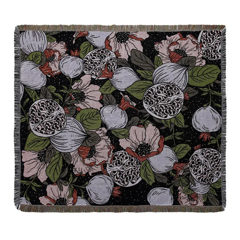 Bohemian landscape throw blanket for sofa and living room