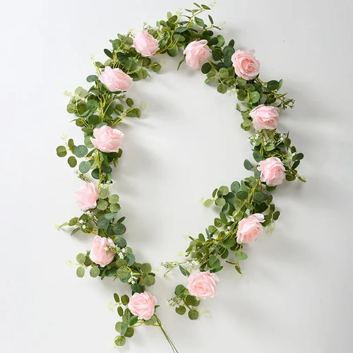 Artificial pink flowers and green plants for indoor decoration - vue 7 sur 6