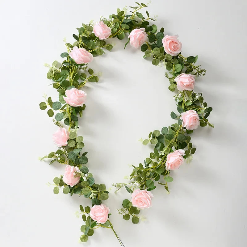 Artificial pink flowers and green plants for indoor decoration - vue 6 sur 6