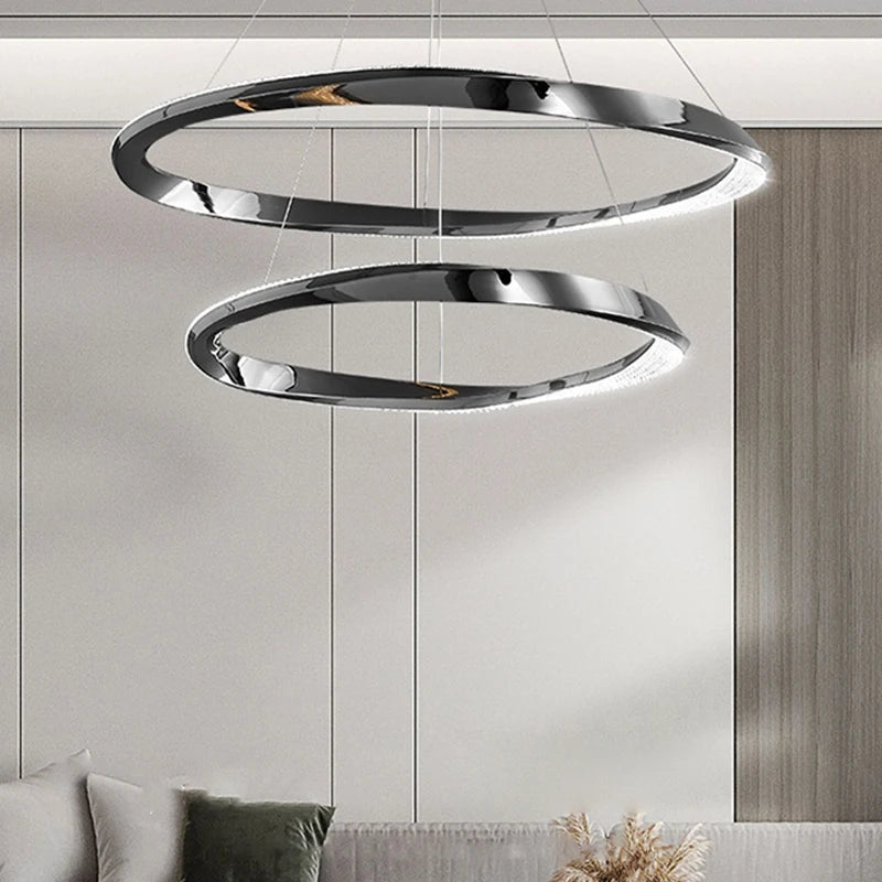 Modern LED pendant light with artistic design and remote control
