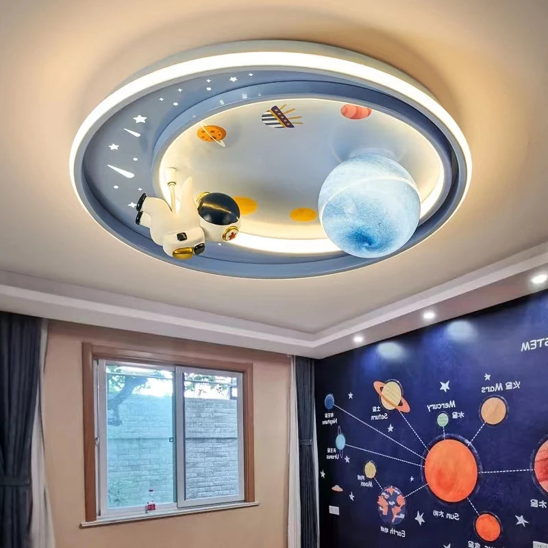 Children's ceiling light with astronaut and cute unicorn design