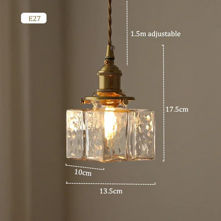 Retro glass pendant light with creative LED for vintage lighting