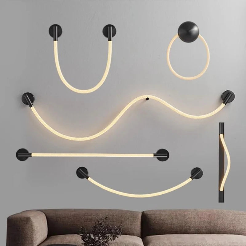 Modern woven silicone LED neon tube wall lamp